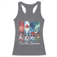 Christmas Canada Ice Hockey Lover Racerback Tank Top Tis The Season - Wonder Print Shop