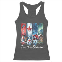 Christmas Canada Ice Hockey Lover Racerback Tank Top Tis The Season - Wonder Print Shop