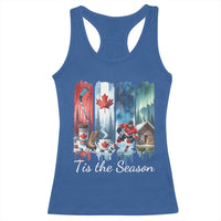 Christmas Canada Ice Hockey Lover Racerback Tank Top Tis The Season - Wonder Print Shop