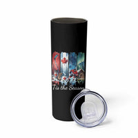 Christmas Canada Ice Hockey Lover Skinny Tumbler Tis The Season - Wonder Print Shop