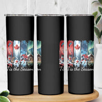 Christmas Canada Ice Hockey Lover Skinny Tumbler Tis The Season - Wonder Print Shop