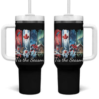 Christmas Canada Ice Hockey Lover Tumbler With Handle Tis The Season - Wonder Print Shop
