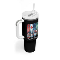 Christmas Canada Ice Hockey Lover Tumbler With Handle Tis The Season - Wonder Print Shop