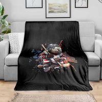 Funny Beaver Playing Ice Hockey Throw Blanket Winter Sports Gift - Wonder Print Shop