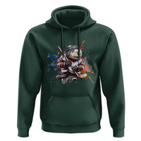 Funny Beaver Playing Ice Hockey Hoodie Winter Sports Gift - Wonder Print Shop