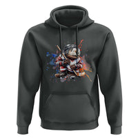Funny Beaver Playing Ice Hockey Hoodie Winter Sports Gift - Wonder Print Shop