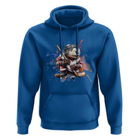 Funny Beaver Playing Ice Hockey Hoodie Winter Sports Gift - Wonder Print Shop