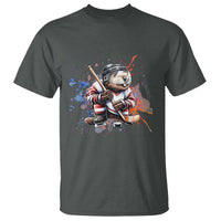 Funny Beaver Playing Ice Hockey T Shirt Winter Sports Gift - Wonder Print Shop