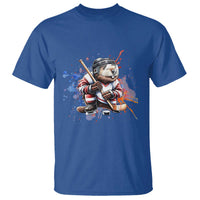 Funny Beaver Playing Ice Hockey T Shirt Winter Sports Gift - Wonder Print Shop