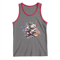 Funny Beaver Playing Ice Hockey Tank Top Winter Sports Gift - Wonder Print Shop