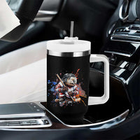 Funny Beaver Playing Ice Hockey Tumbler With Handle Winter Sports Gift - Wonder Print Shop