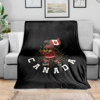 Funny Beaver Playing Ice Hockey With Canada Flag Gift Throw Blanket - Wonder Print Shop