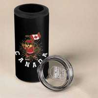 Funny Beaver Playing Ice Hockey With Canada Flag Gift 4 in 1 Can Cooler Tumbler - Wonder Print Shop