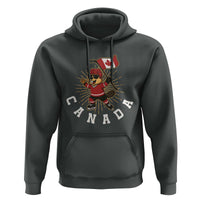 Funny Beaver Playing Ice Hockey With Canada Flag Gift Hoodie - Wonder Print Shop