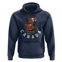 Funny Beaver Playing Ice Hockey With Canada Flag Gift Hoodie - Wonder Print Shop