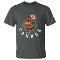 Funny Beaver Playing Ice Hockey With Canada Flag Gift T Shirt - Wonder Print Shop