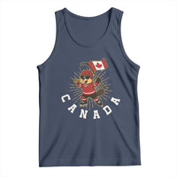 Funny Beaver Playing Ice Hockey With Canada Flag Gift Tank Top - Wonder Print Shop
