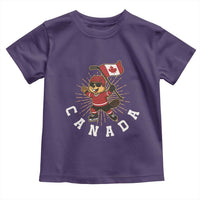 Funny Beaver Playing Ice Hockey With Canada Flag Gift Toddler T Shirt - Wonder Print Shop