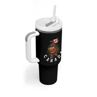 Funny Beaver Playing Ice Hockey With Canada Flag Gift Tumbler With Handle - Wonder Print Shop