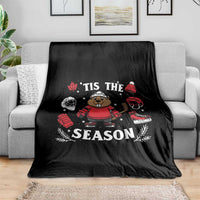 Canadian Ice Hockey Beaver Throw Blanket Tis The Season Holiday Gift - Wonder Print Shop