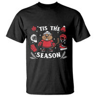 Canadian Ice Hockey Beaver T Shirt Tis The Season Holiday Gift - Wonder Print Shop