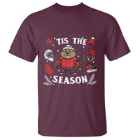 Canadian Ice Hockey Beaver T Shirt Tis The Season Holiday Gift - Wonder Print Shop
