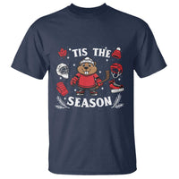 Canadian Ice Hockey Beaver T Shirt Tis The Season Holiday Gift - Wonder Print Shop