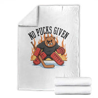 Funny Beaver Ice Hockey Goalie Gift Throw Blanket No Pucks Given - Wonder Print Shop