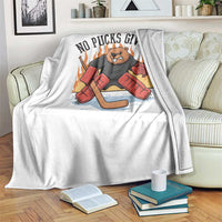 Funny Beaver Ice Hockey Goalie Gift Throw Blanket No Pucks Given - Wonder Print Shop