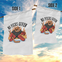 Funny Beaver Ice Hockey Goalie Gift Garden Flag No Pucks Given - Wonder Print Shop