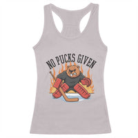 Funny Beaver Ice Hockey Goalie Gift Racerback Tank Top No Pucks Given - Wonder Print Shop