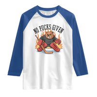 Funny Beaver Ice Hockey Goalie Gift Raglan Shirt No Pucks Given - Wonder Print Shop
