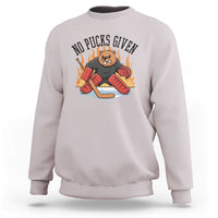 Funny Beaver Ice Hockey Goalie Gift Sweatshirt No Pucks Given - Wonder Print Shop