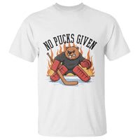 Funny Beaver Ice Hockey Goalie Gift T Shirt No Pucks Given - Wonder Print Shop