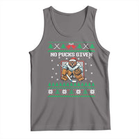 Ugly Christmas Sweater Beaver Ice Hockey Goalie Tank Top No Pucks Given - Wonder Print Shop