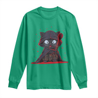 Funny Cat Vader Kitten Playing Darts Long Sleeve Shirt Space Scifi Dartist Gift - Wonder Print Shop