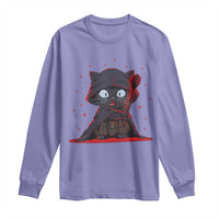 Funny Cat Vader Kitten Playing Darts Long Sleeve Shirt Space Scifi Dartist Gift - Wonder Print Shop