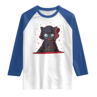 Funny Cat Vader Kitten Playing Darts Raglan Shirt Space Scifi Dartist Gift - Wonder Print Shop