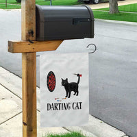 Funny Black Cat Darts Player Garden Flag Darting Cat Dartist Gift - Wonder Print Shop