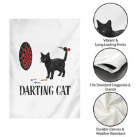Funny Black Cat Darts Player Garden Flag Darting Cat Dartist Gift - Wonder Print Shop