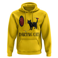 Funny Black Cat Darts Player Hoodie Darting Cat Dartist Gift - Wonder Print Shop
