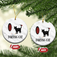 Funny Black Cat Darts Player Ceramic Ornament Darting Cat Dartist Gift - Wonder Print Shop