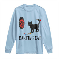 Funny Black Cat Darts Player Long Sleeve Shirt Darting Cat Dartist Gift - Wonder Print Shop