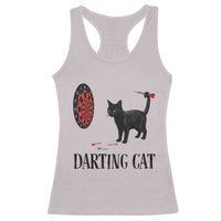 Funny Black Cat Darts Player Racerback Tank Top Darting Cat Dartist Gift - Wonder Print Shop