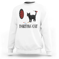 Funny Black Cat Darts Player Sweatshirt Darting Cat Dartist Gift - Wonder Print Shop