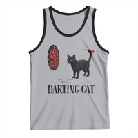 Funny Black Cat Darts Player Tank Top Darting Cat Dartist Gift - Wonder Print Shop