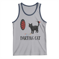 Funny Black Cat Darts Player Tank Top Darting Cat Dartist Gift - Wonder Print Shop