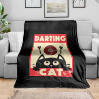 Black Cat Dart Thrower Throw Blanket Cat Lover Dartist Gift - Wonder Print Shop