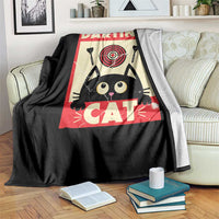Black Cat Dart Thrower Throw Blanket Cat Lover Dartist Gift - Wonder Print Shop