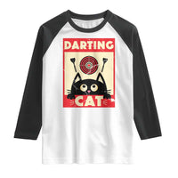 Black Cat Dart Thrower Raglan Shirt Cat Lover Dartist Gift - Wonder Print Shop